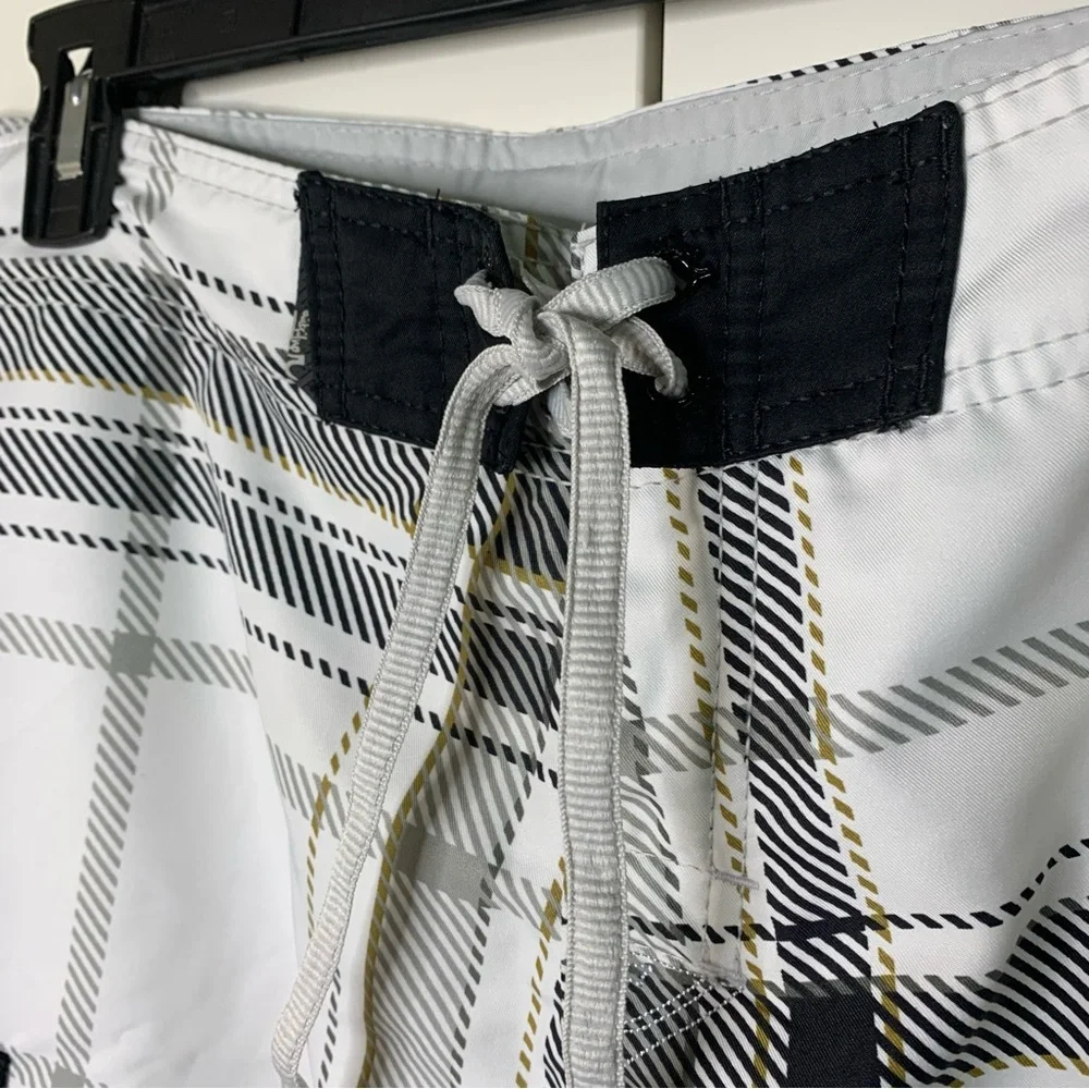 Quiksilver Plaid Embroidered Board Shorts